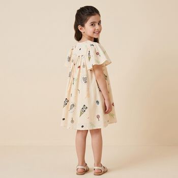 Girls Beige Logo Dress