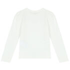 Girls Ivory Embellished Floral Long Sleeve Top, 1, hi-res
