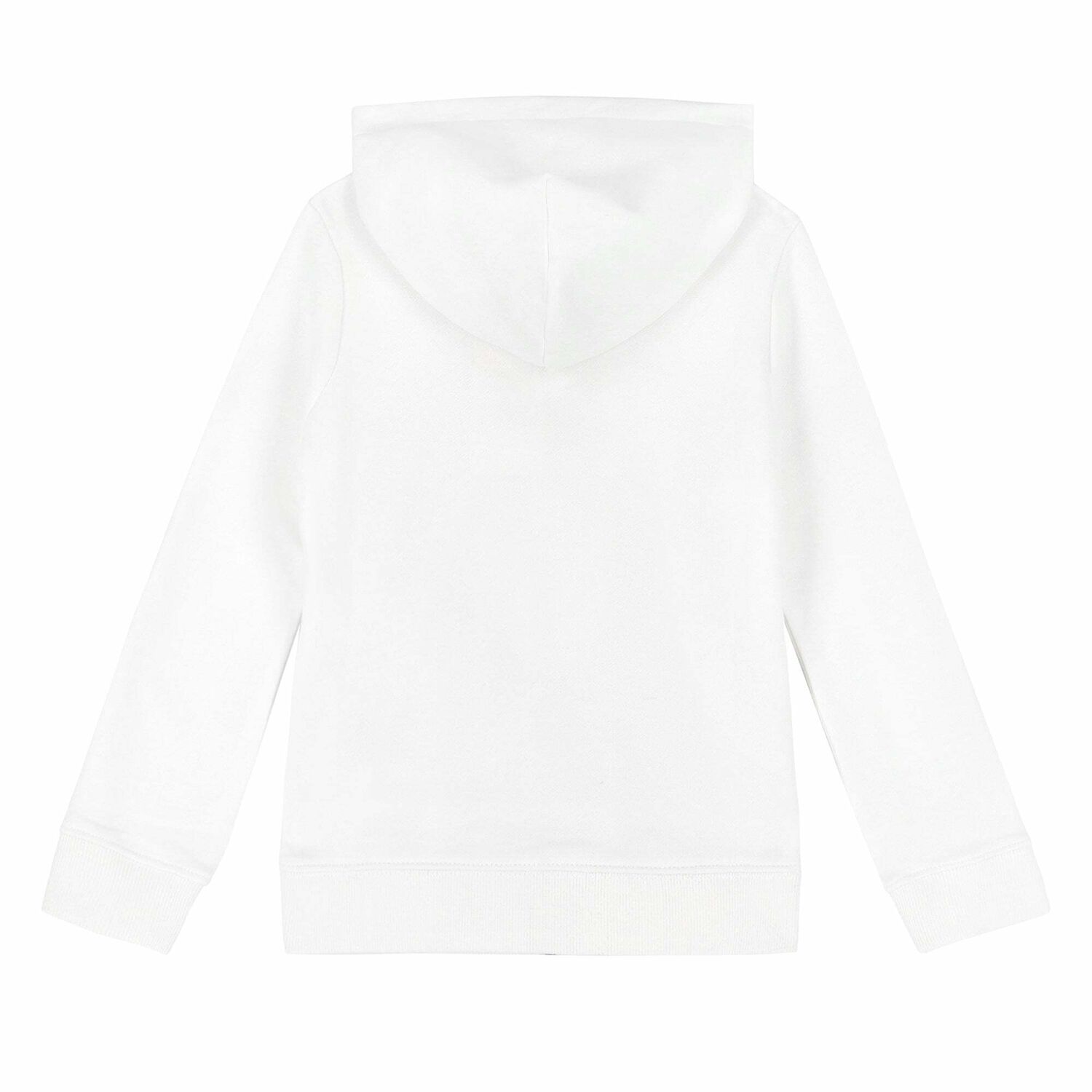 Boys White Logo Zip Up Hooded Top, 1, hi-res image number null