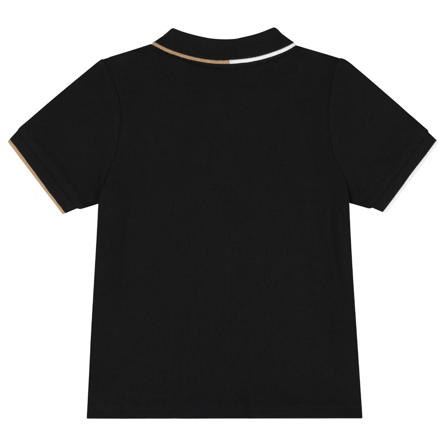 Younger Boys Black Logo Polo Shirt, 1, hi-res
