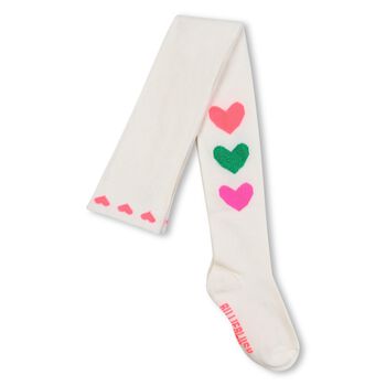 Girls Ivory Hearts Tights 