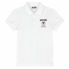 Boys White Logo Polo Shirt, 1, hi-res