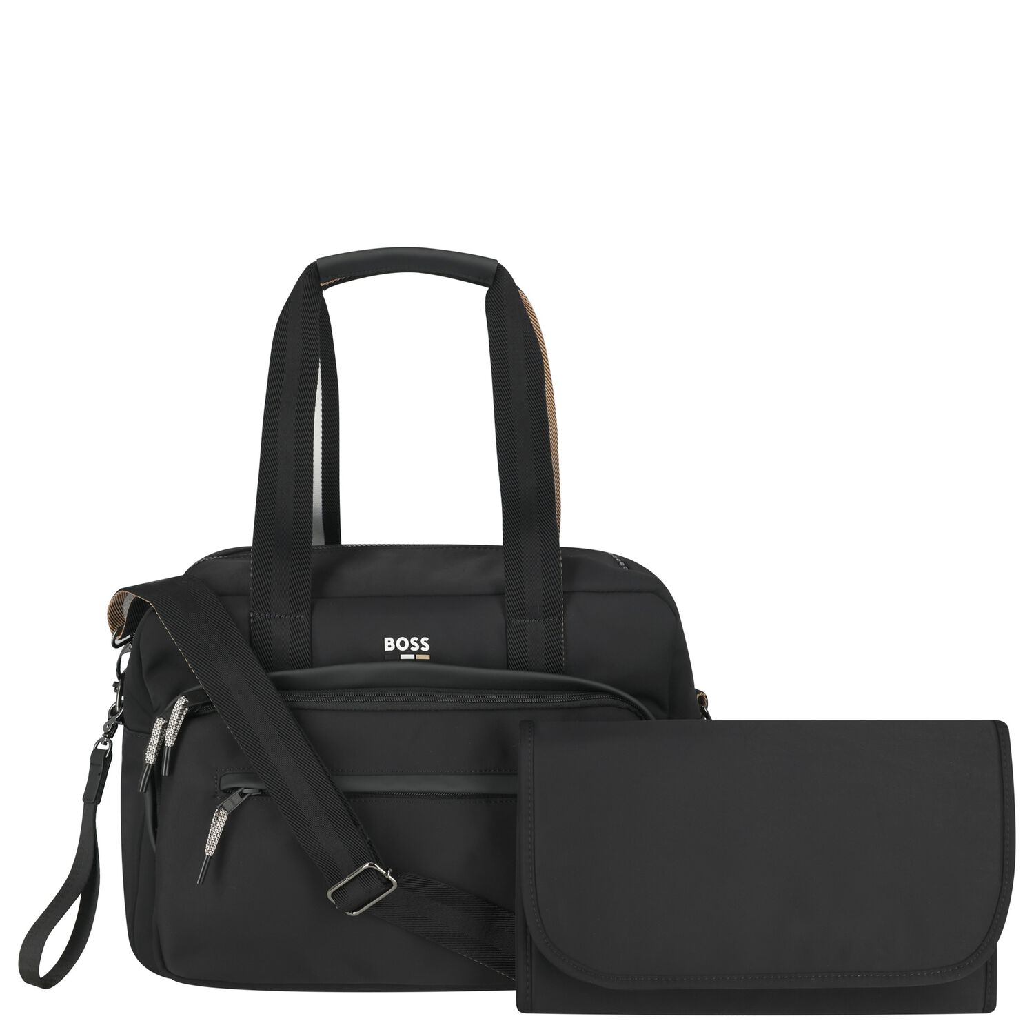 Black Logo Baby Changing Bag, 1, hi-res