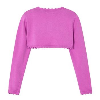 Girls Pink Bolero Knit Cardigan