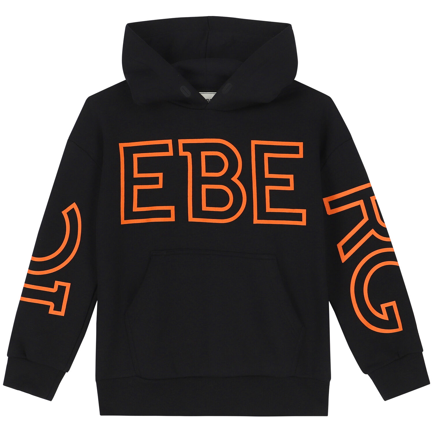 Boys Black Logo Hooded Top, 1, hi-res