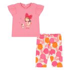 Younger Girls Pink Leggings Set, 1, hi-res