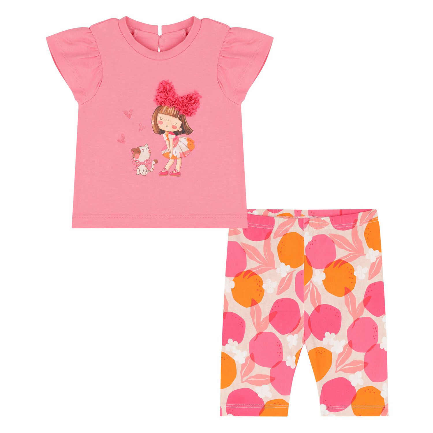 Younger Girls Pink Leggings Set, 1, hi-res