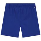 Boys Blue Varsity Logo Jersey Shorts, 1, hi-res