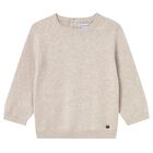 Younger Boys Beige Jumper, 1, hi-res