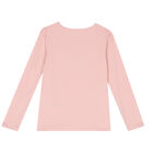 Girls Pink Logo Long Sleeve Top, 1, hi-res