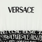 Girls White Logo Dress, 1, hi-res