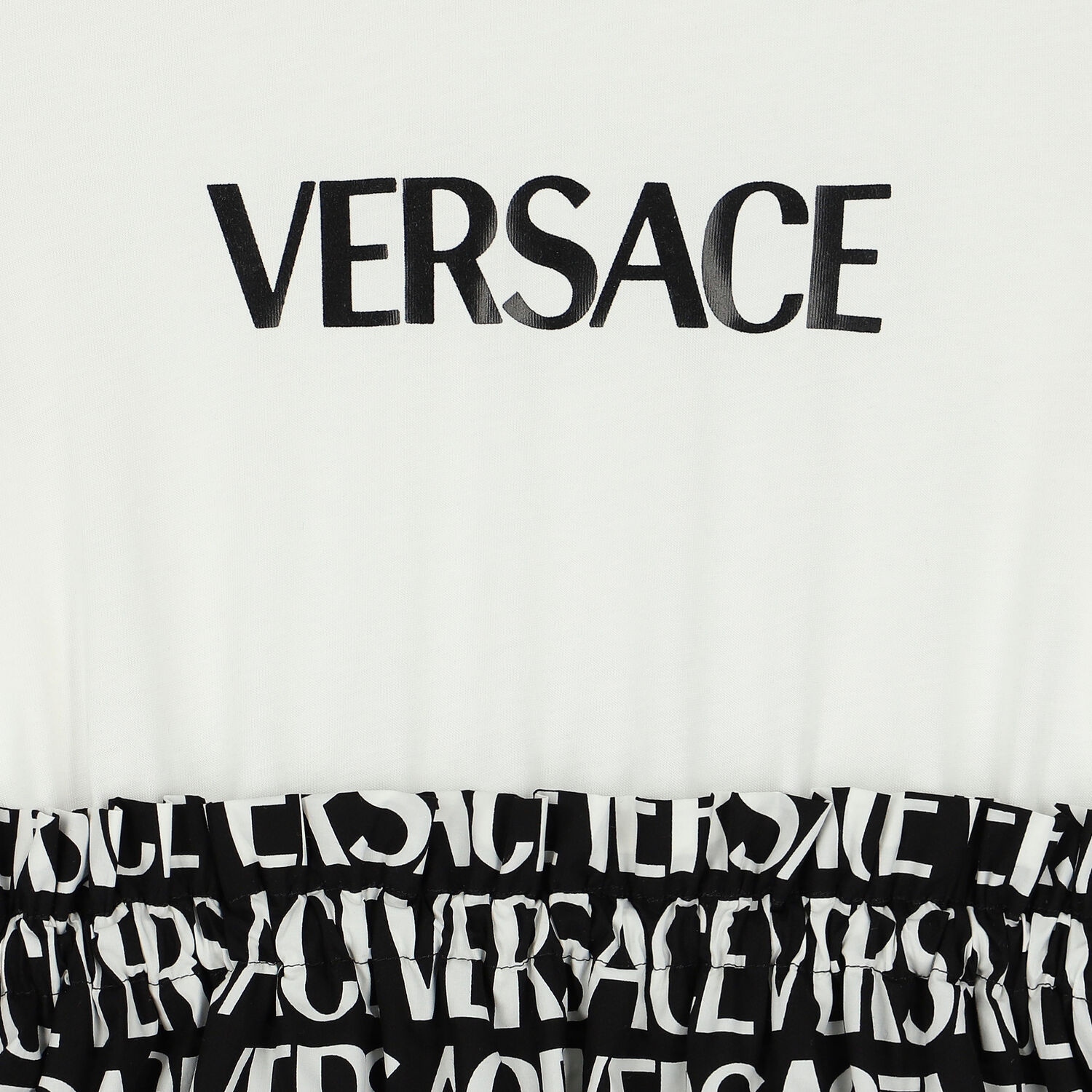 Girls White Logo Dress, 1, hi-res