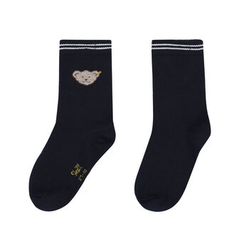 Boys Navy Teddy Bear Socks