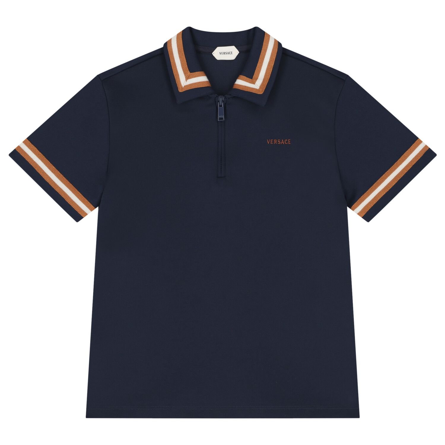 Boys Navy Blue Logo Polo Shirt, 1, hi-res