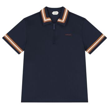 Boys Navy Blue Logo Polo Shirt