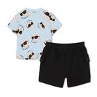Boys Blue & Black Ikonik Shorts Set, 1, hi-res