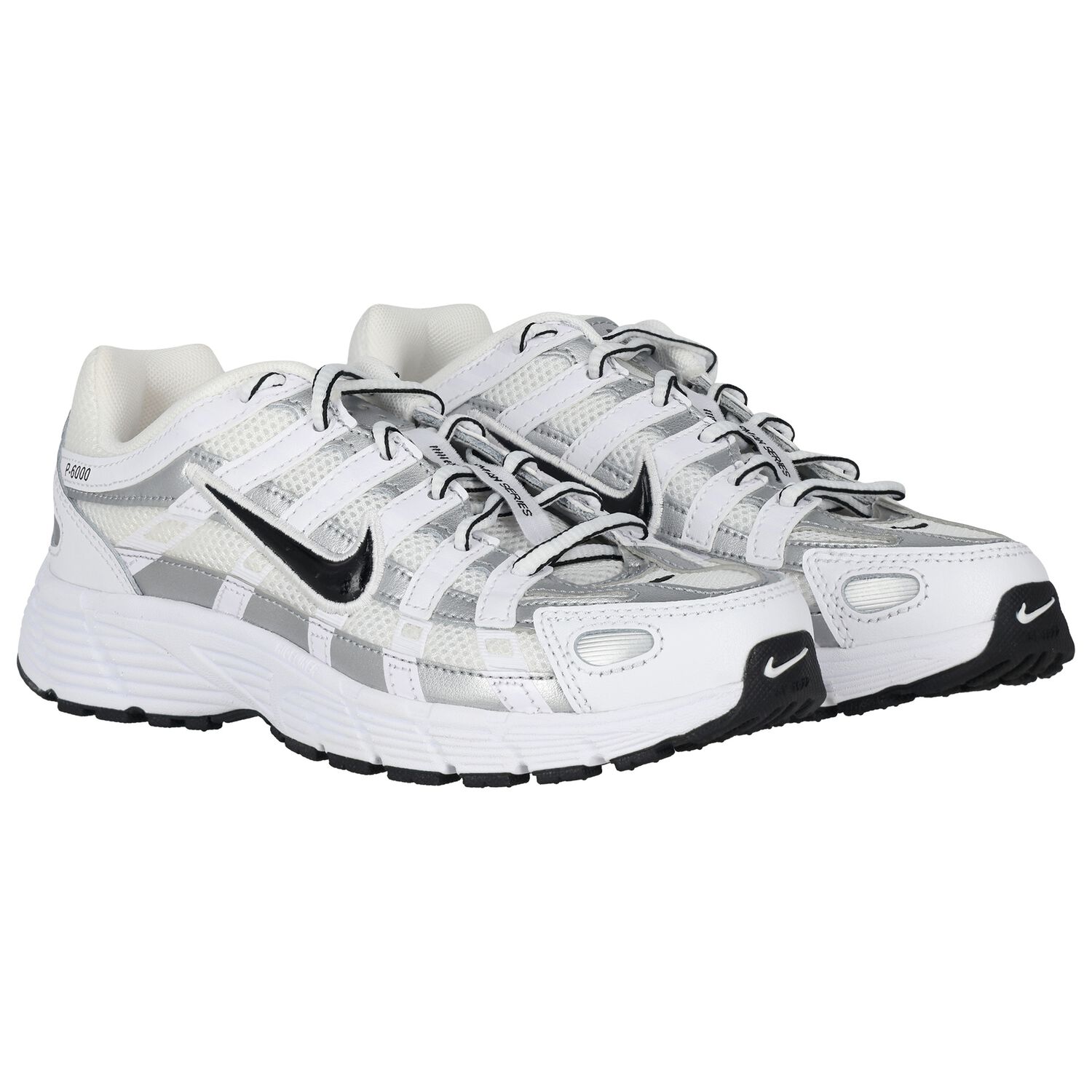 White, Silver & Black P-6000 Trainers, 1, hi-res