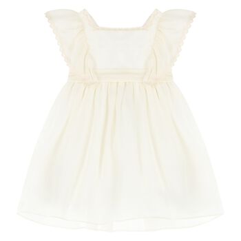 Younger Girls Ivory Chiffon Dress