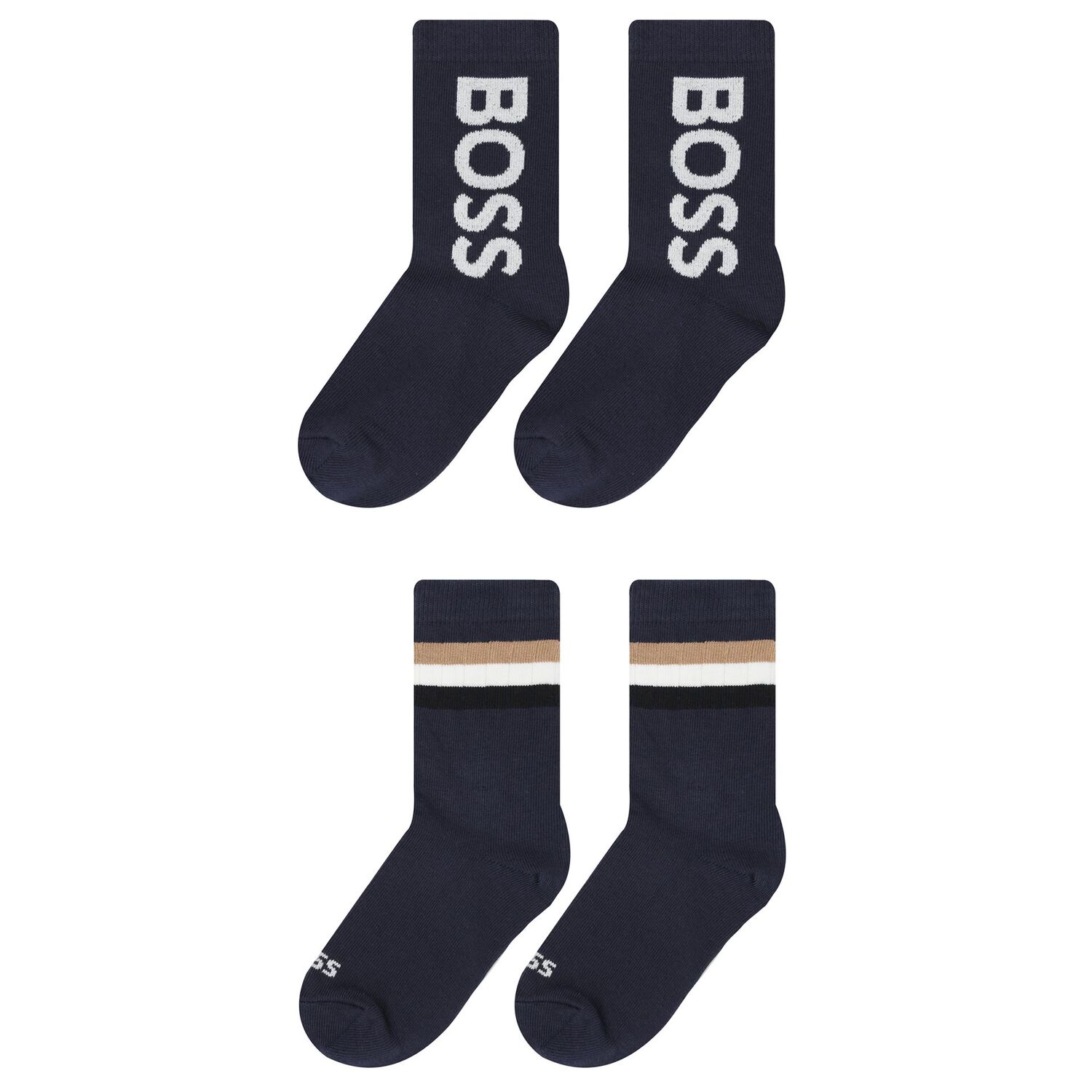 Boys Navy Logo Socks ( 2-Pack ), 2, hi-res image number null