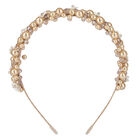 Girls Gold Embellished Pearl & Crystal Headband, 1, hi-res