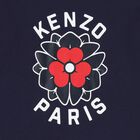 Girls Navy Blue Logo Flower T-Shirt, 2, hi-res