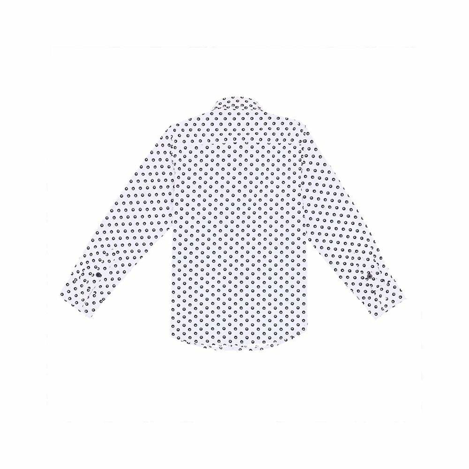 Boys White & Navy Printed Shirt, 1, hi-res