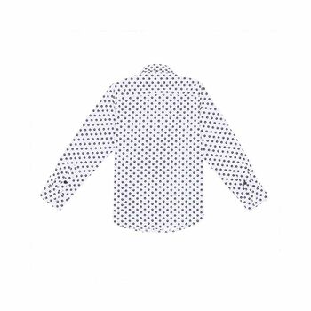Boys White & Navy Printed Shirt