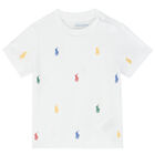 Baby Boys White Logo T-Shirt, 1, hi-res