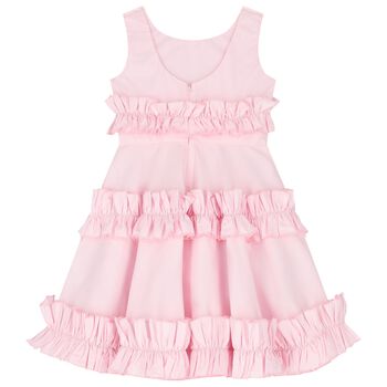 Girls Pink Ruffled Dress