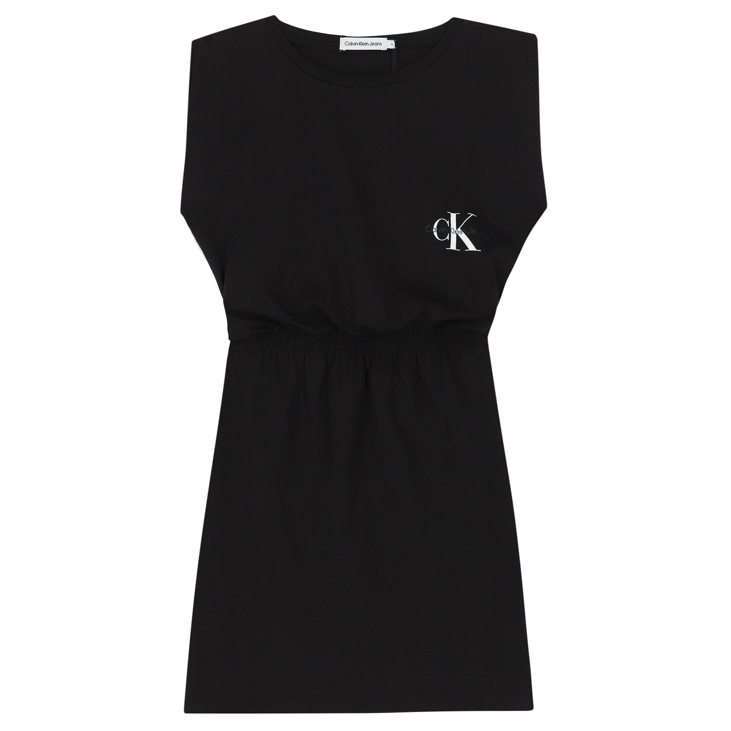 Girls Black Logo Dress, 2, hi-res
