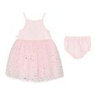 Baby Girls Pink Bow Tulle Dress Set, 1, hi-res
