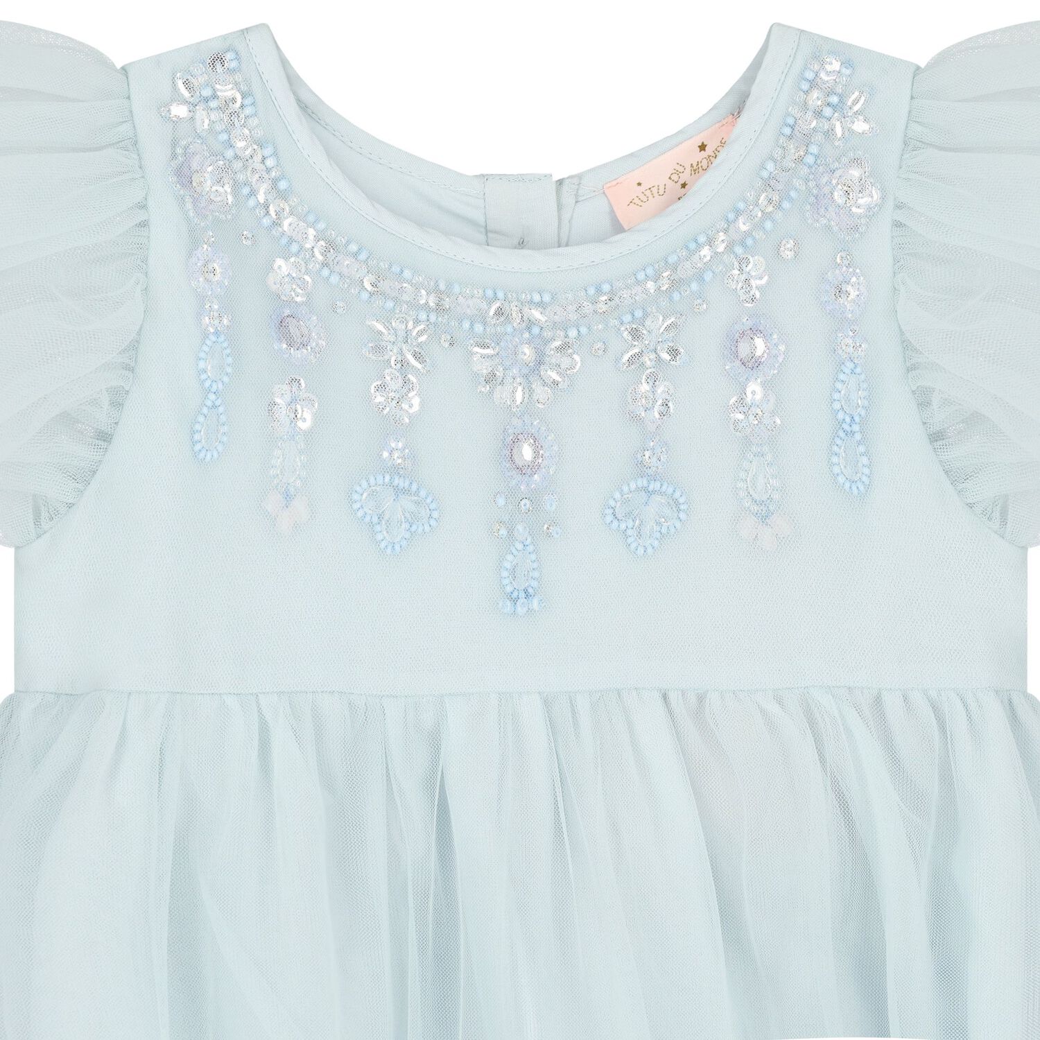 Younger Girls Blue Embellished Tulle Dress Set, 1, hi-res image number null