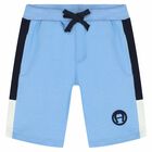 Younger Boys Blue Shorts , 1, hi-res