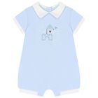 Baby Boys Blue Romper, 2, hi-res