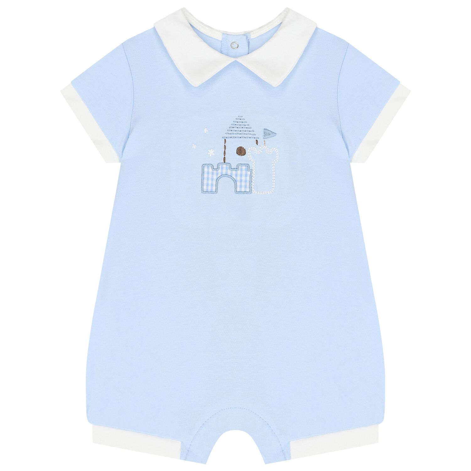 Baby Boys Blue Romper, 2, hi-res