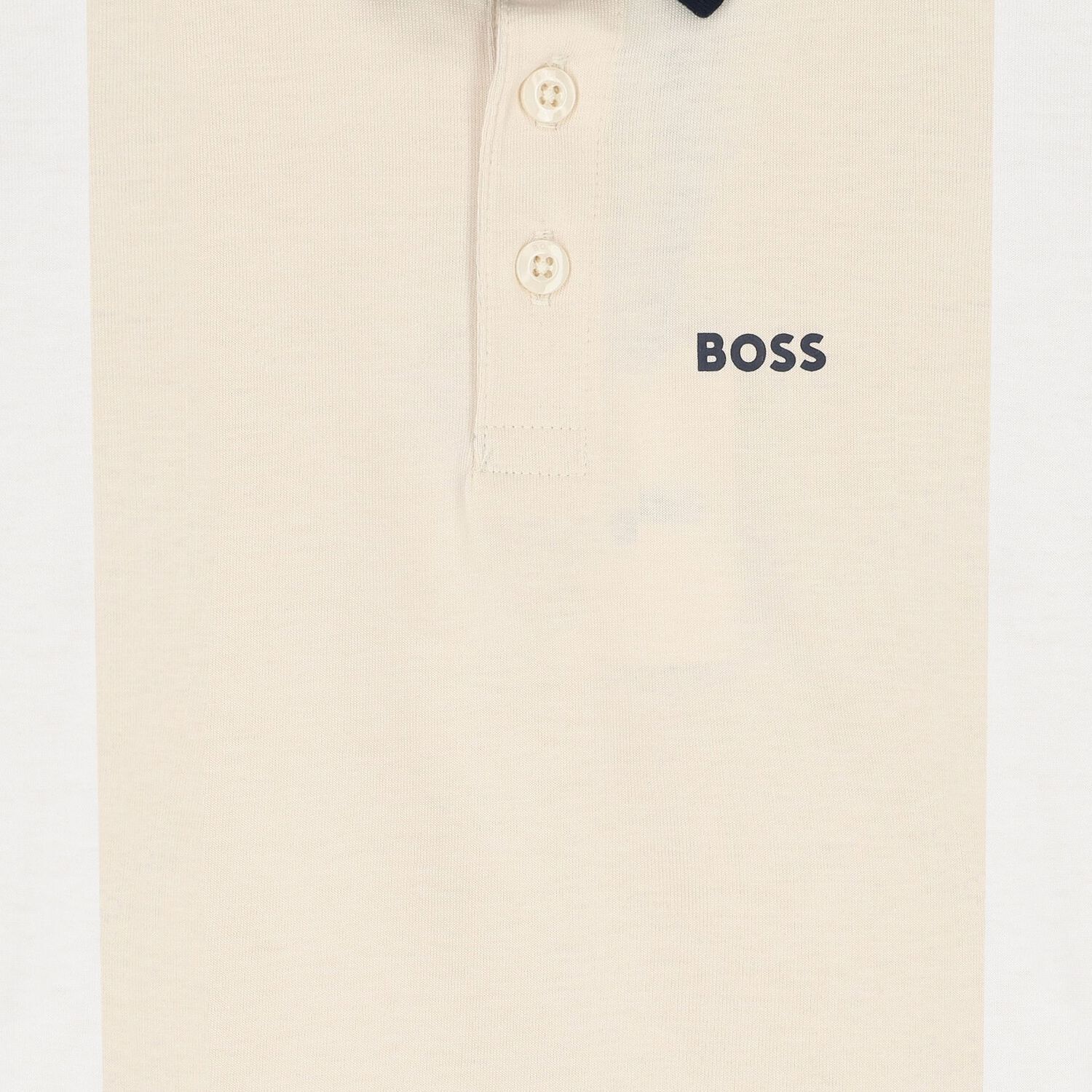 Boys Ivory, White & Navy Blue Polo Shirt, 1, hi-res image number null