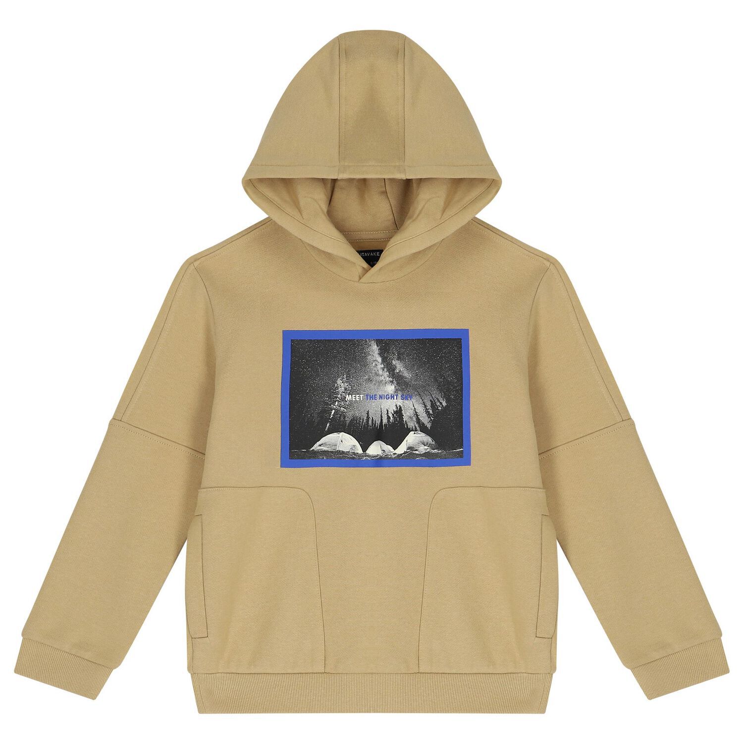 Boys Beige Hooded Top, 1, hi-res