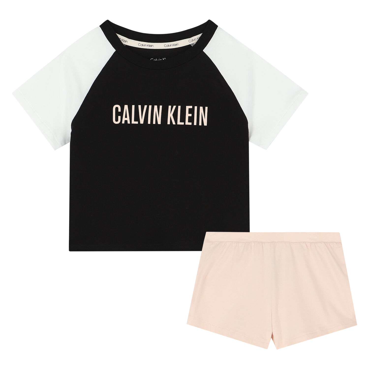 Girls Black & Pink Logo Pyjamas, 1, hi-res image number null