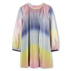 Girls Multi-Colured Satin Plissé Dress, 1, hi-res