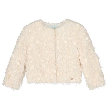 Girls Ivory Sequin & Fringe Cardigan