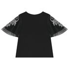 Girls Black Logo T-Shirt, 1, hi-res