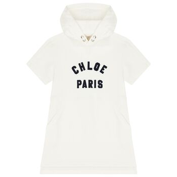 Girls Ivory Logo Dress