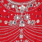 Girls Red Embellished Ruffled Tulle Dress , 1, hi-res