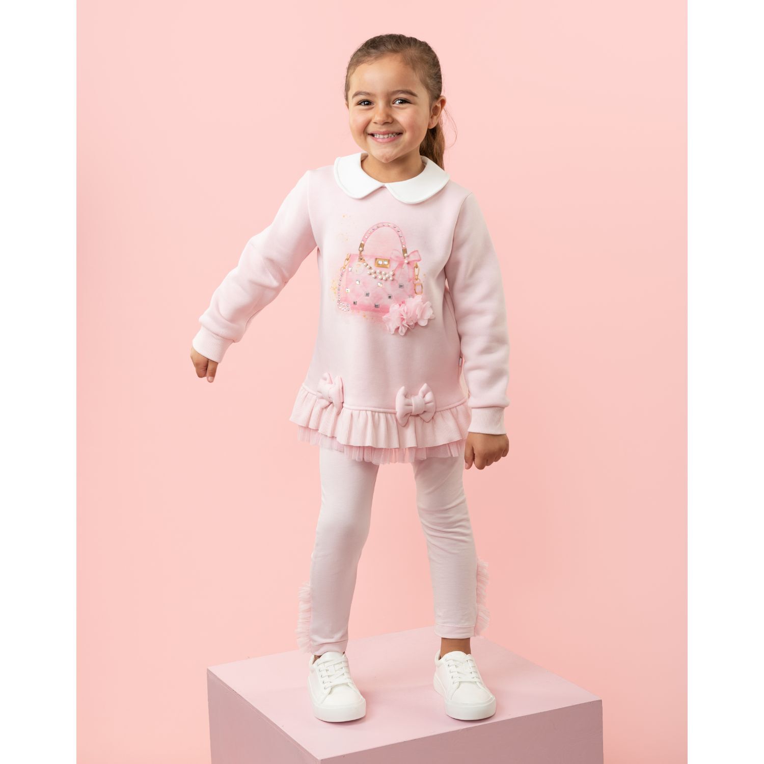 Girls Pink Bag Leggings Set, 1, hi-res