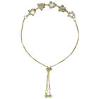 Girls Gold Crystal Flowers Bracelet, 1, hi-res