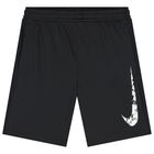 Boys Black Logo Dri-Fit Shorts, 1, hi-res