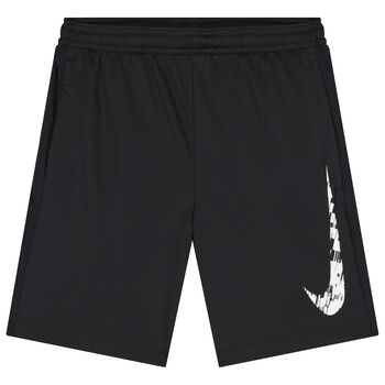 Boys Black Logo Dri-Fit Shorts