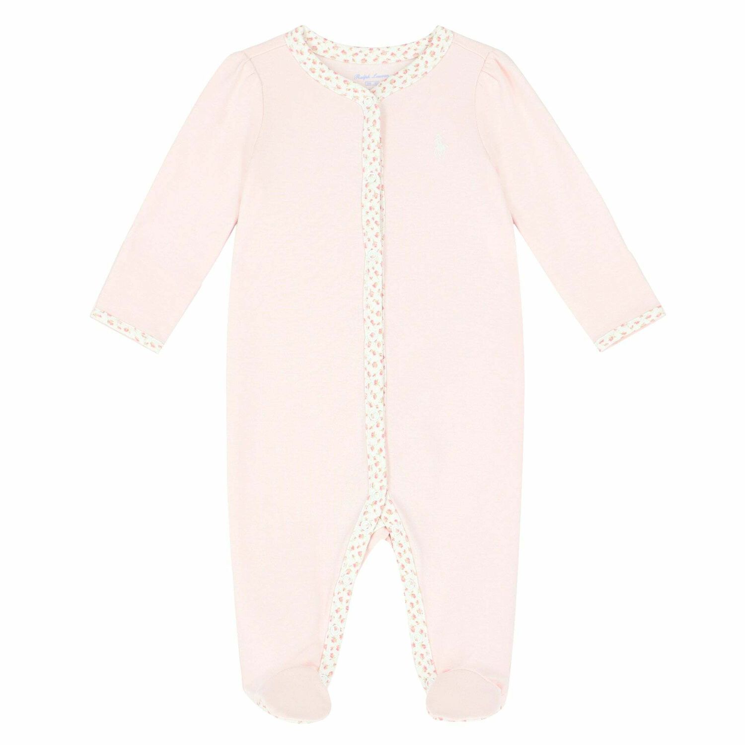 Baby Girls Pink Logo Babygrow, 1, hi-res image number null