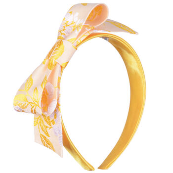 Girls Yellow Bow Headband