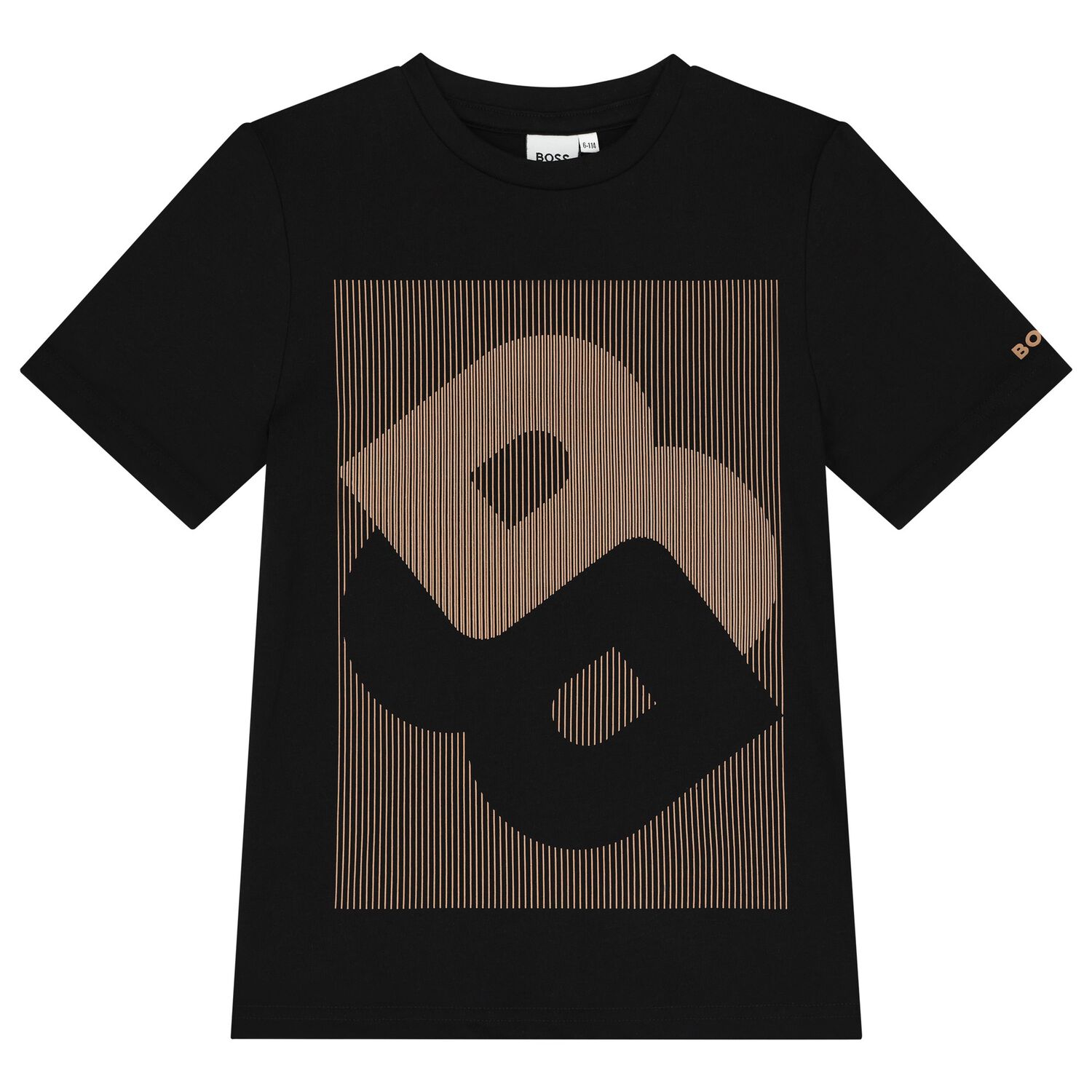 Boys Black & Beige Logo T-Shirt, 1, hi-res image number null